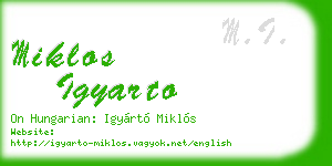 miklos igyarto business card