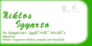 miklos igyarto business card